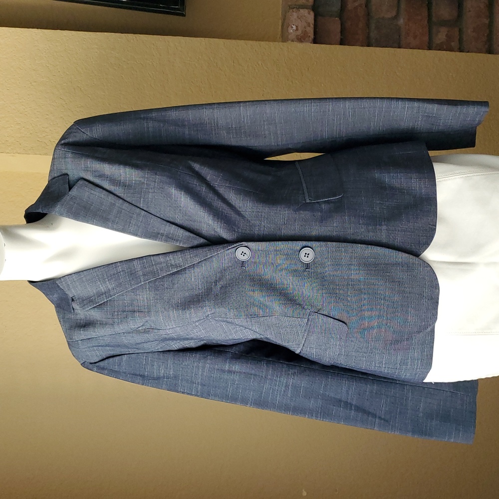 🆕️ 7th Avenue NEW YORK & COMPANY Navy Chambray 2-Button Lined Blazer SIZE: 6